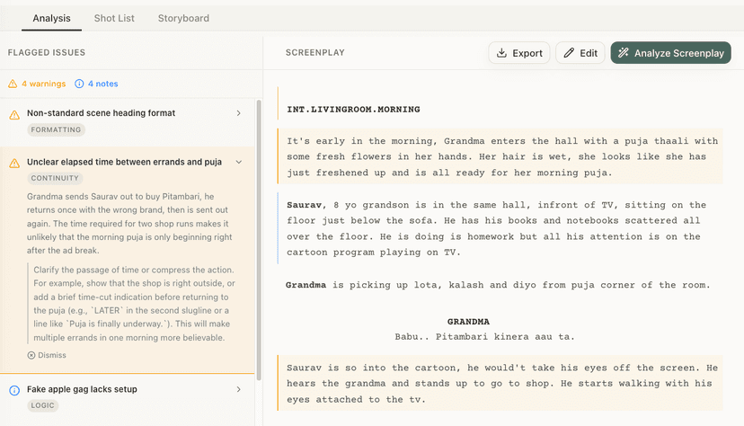 AI Screenplay Analysis: Catch Script Problems Before They Cost You