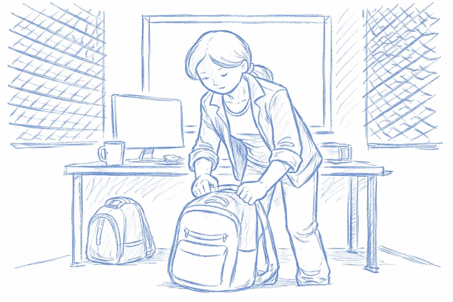 Storyboard frame showing a slow-build tension sequence